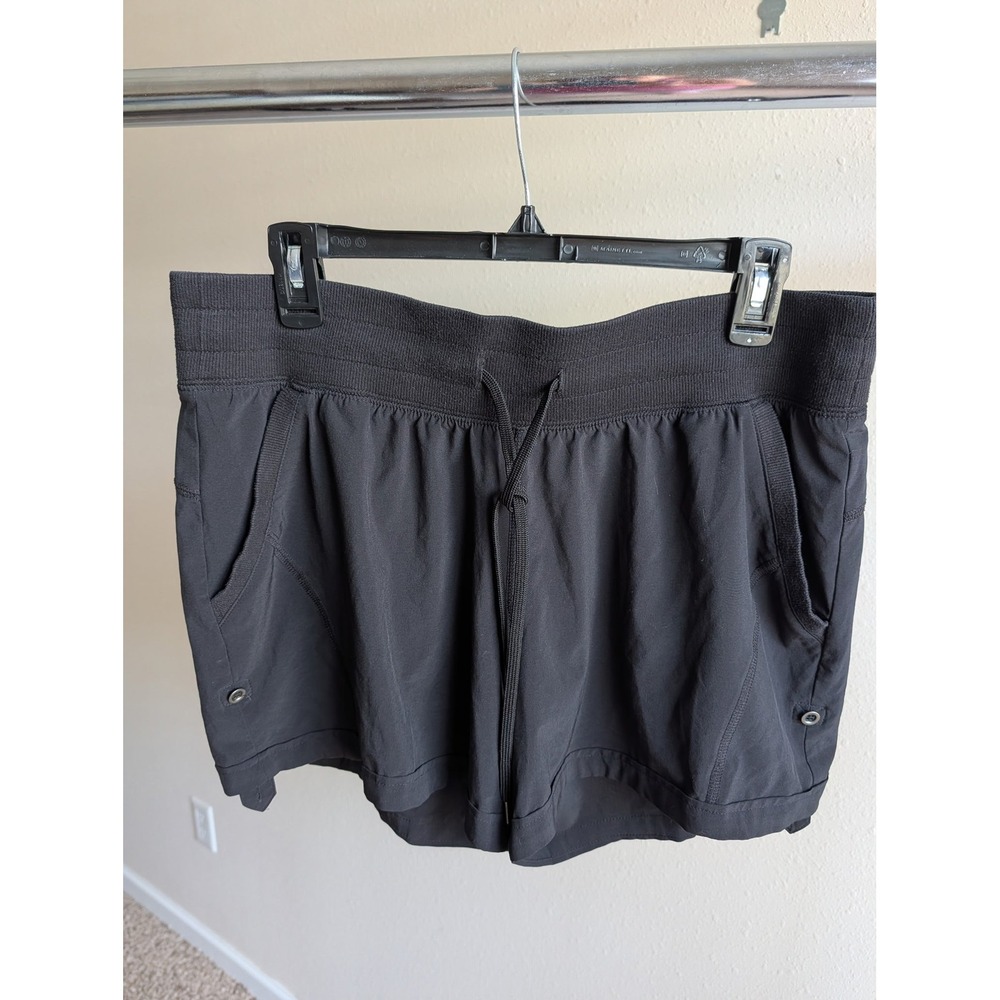 Tek Gear DryTek Black Athletic Shorts Womens Large Drawstring Pockets Activewear
